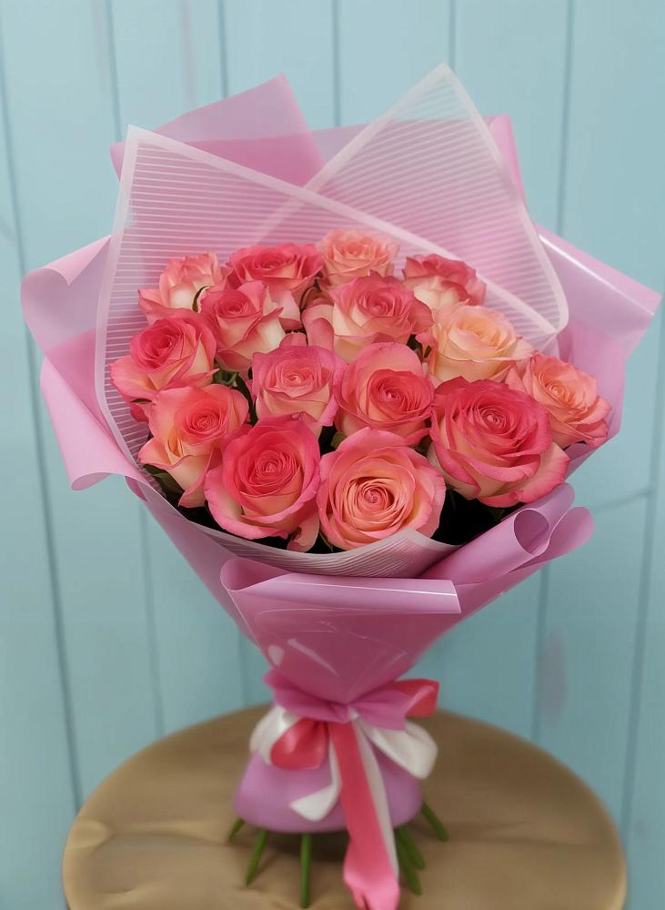Букет 15 Розовых роз Равель в Восточный Тульская область