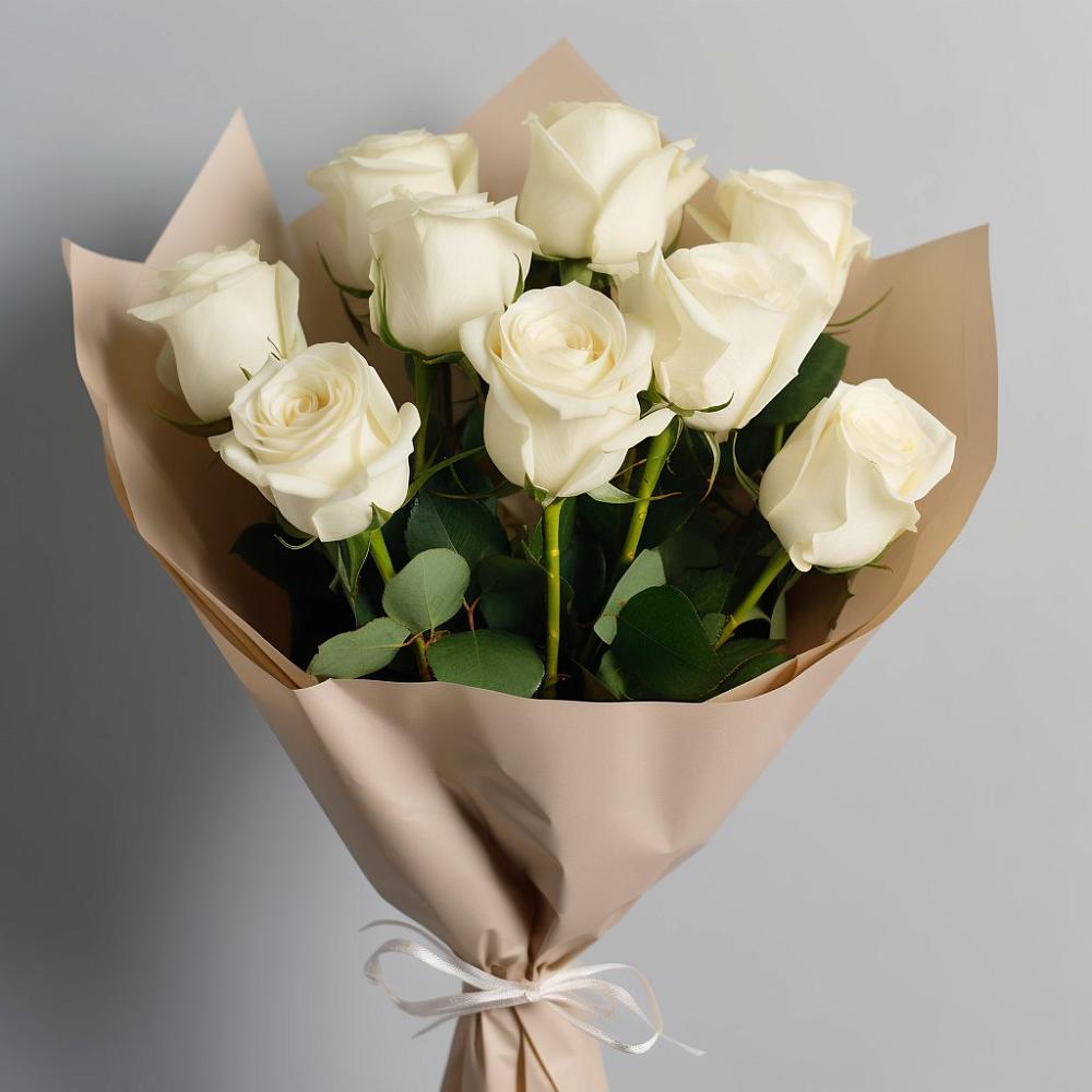 Букет 9 Белых роз Эдлесс Лав в Восточный Тульская область