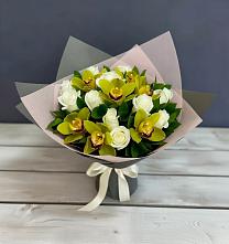 Букет цветов из:  Орхидеи и Розы #REPLACE_PRED# Восточный Тульская область