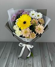 Букет цветов из:  Розы, Герберы и Хризантемы #REPLACE_PRED# Восточный Тульская область