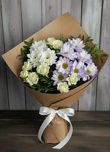Букет цветов из:  Хризантемы и Розы в Восточный Тульская область