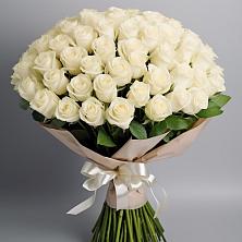 Букет 101 беля роза Белоснежка в Восточный Тульская область