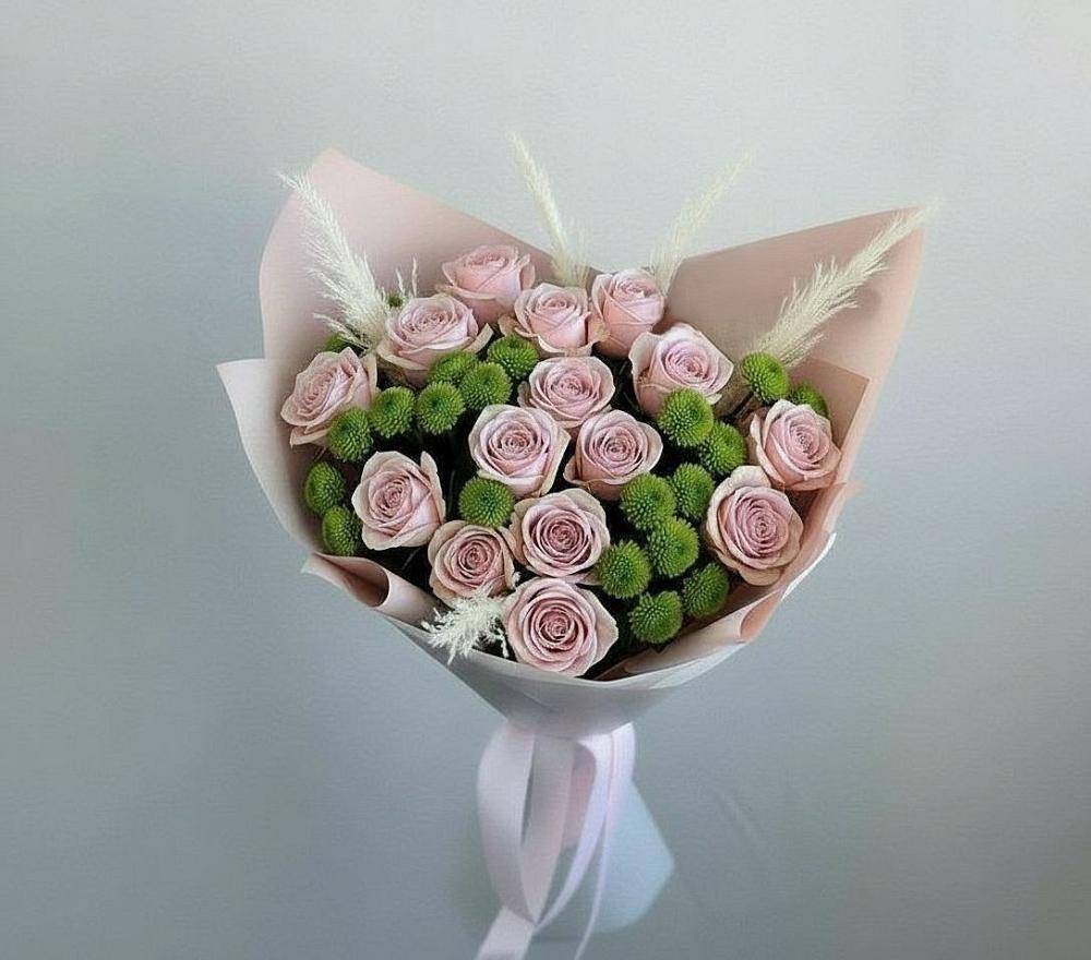 Букет цветов из: Розы и Хризантемы в Восточный Тульская область