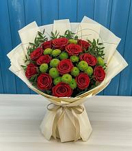 Букет цветов из:  Розы и Хризантемы в Восточный Тульская область