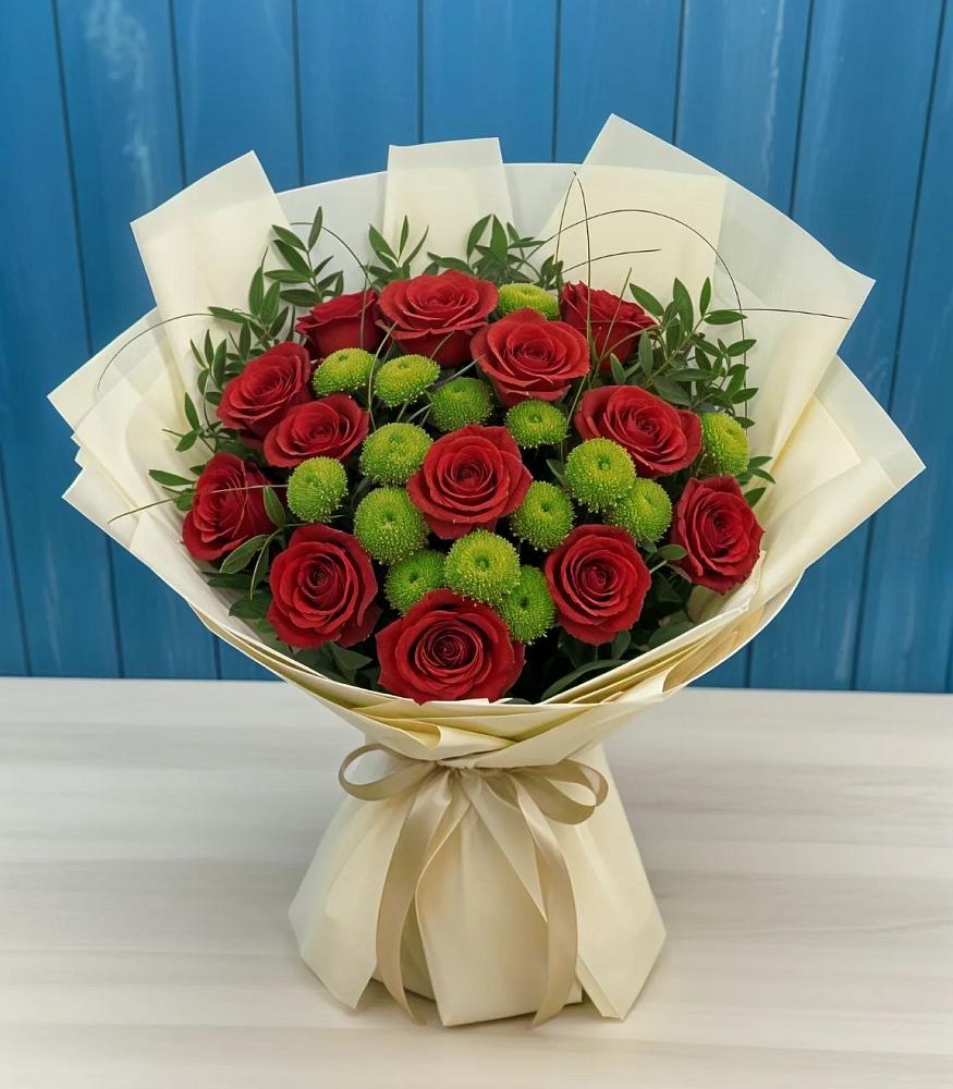 Букет цветов из: Розы и Хризантемы в Восточный Тульская область